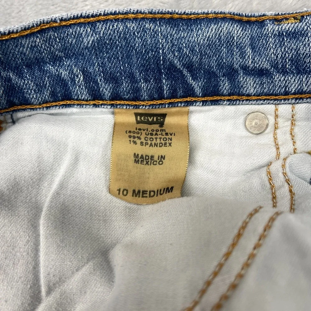 Vintage Levi's 505 Jeans Womens 10 Blue Denim Stretch Single Stitch Straight Leg